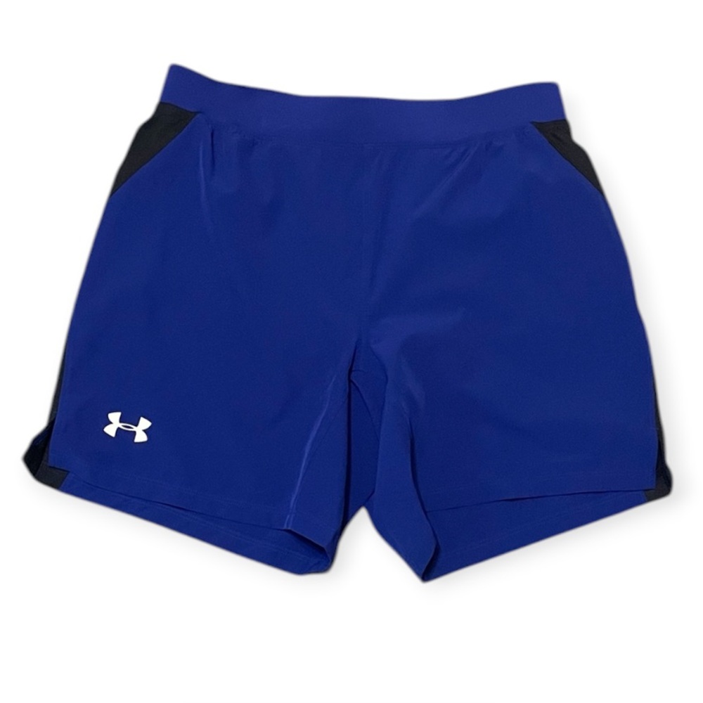 NWT Men's Under Armour Threadborne Speed Pocket Athletic Shorts Blue Black L